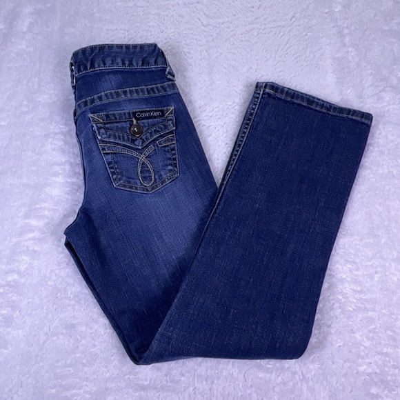 Calvin Klein Jeans Women's 2 Lean Boot Low Rise‎ Flap Pockets Med Wash (26x29) - Picture 6 of 6